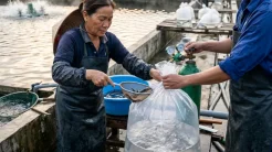 Ứng dụng kỹ thuật vận chuyển cá tầm giống chuyên nghiệp với túi oxy tiêu chuẩn giúp giảm hao hụt