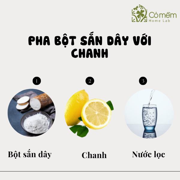 Pha bột sắn dây với chanh là cách uống sắn dây để đẹp da